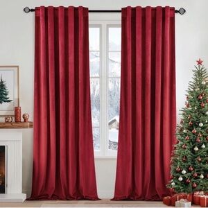 Elegant Red Velvet Curtains